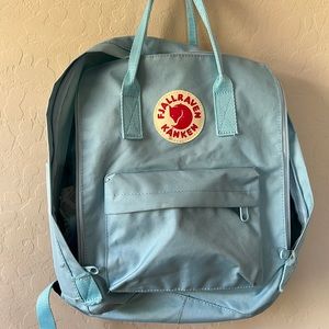 Baby blue Fjallraven Kånken backpack